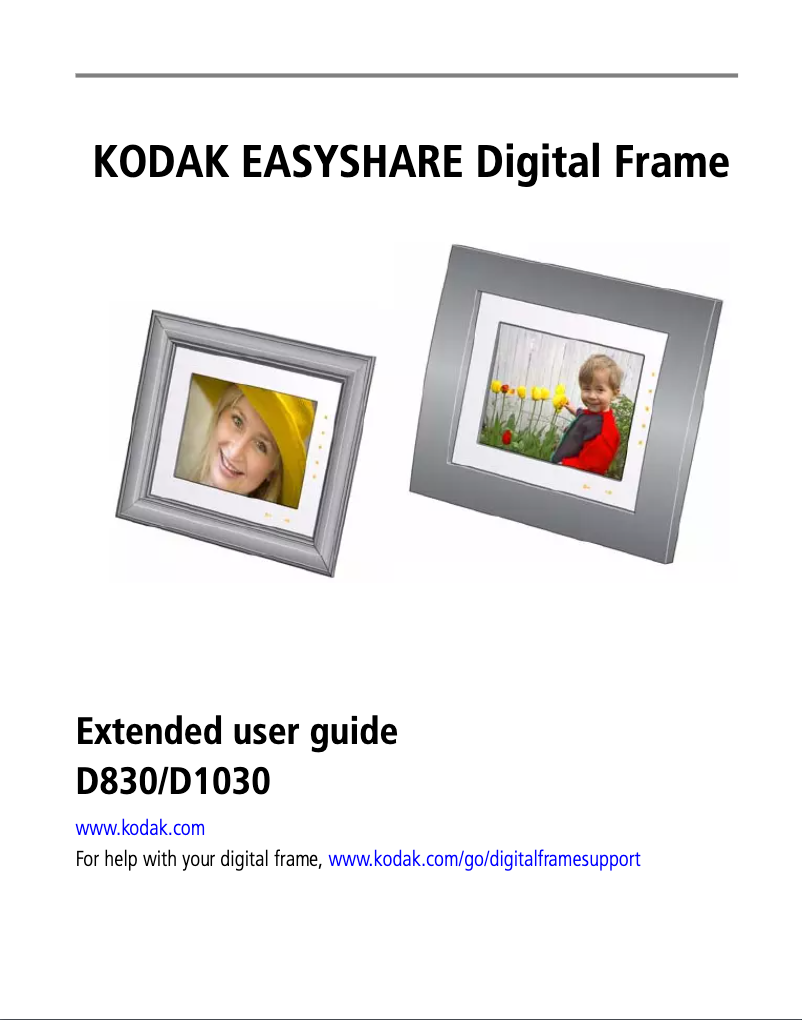 Page 1 of the manual User Manual Kodak EasyShare D1030