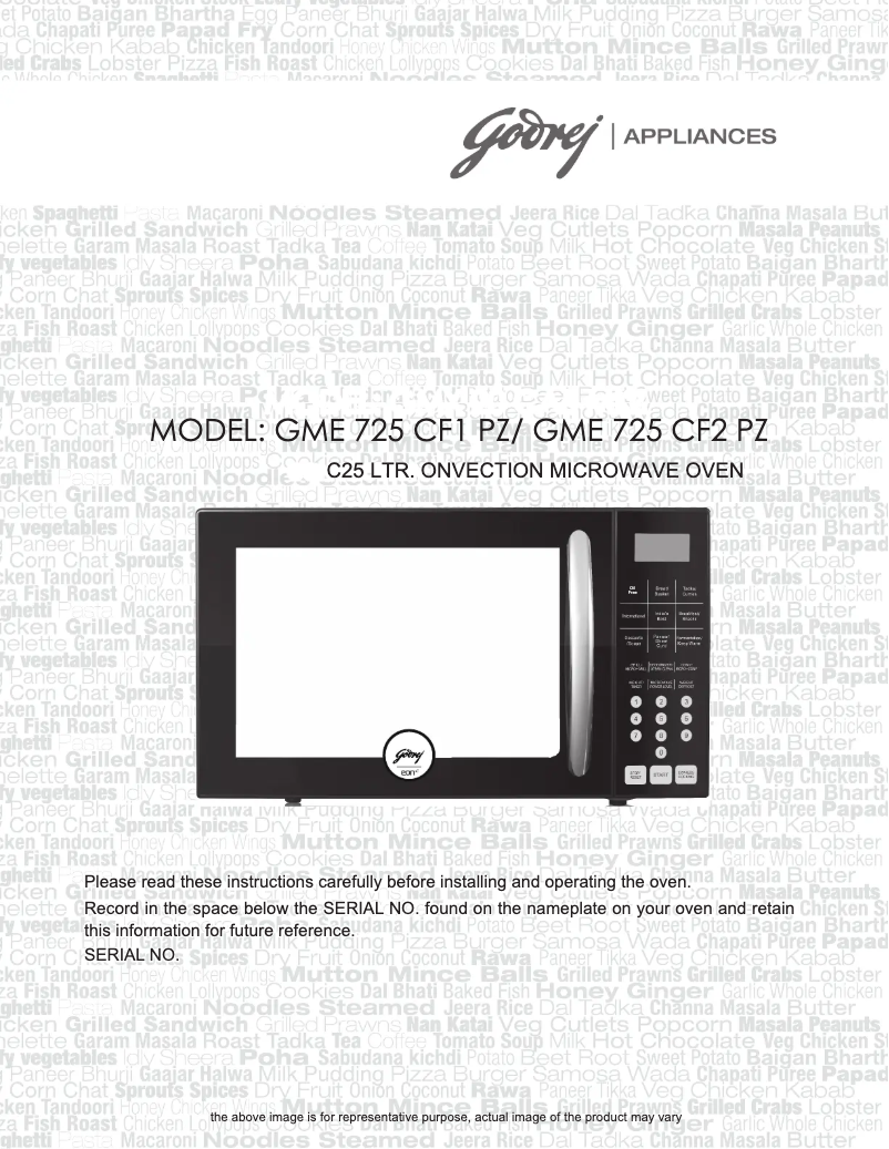 Page 1 of the manual User Manual Godrej GME 725 CF1