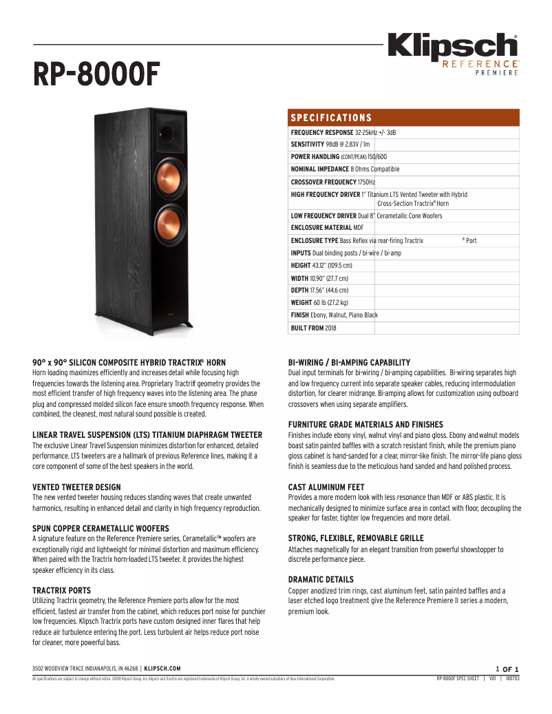 First page image of the manual for Reference Premiere RP-8000F