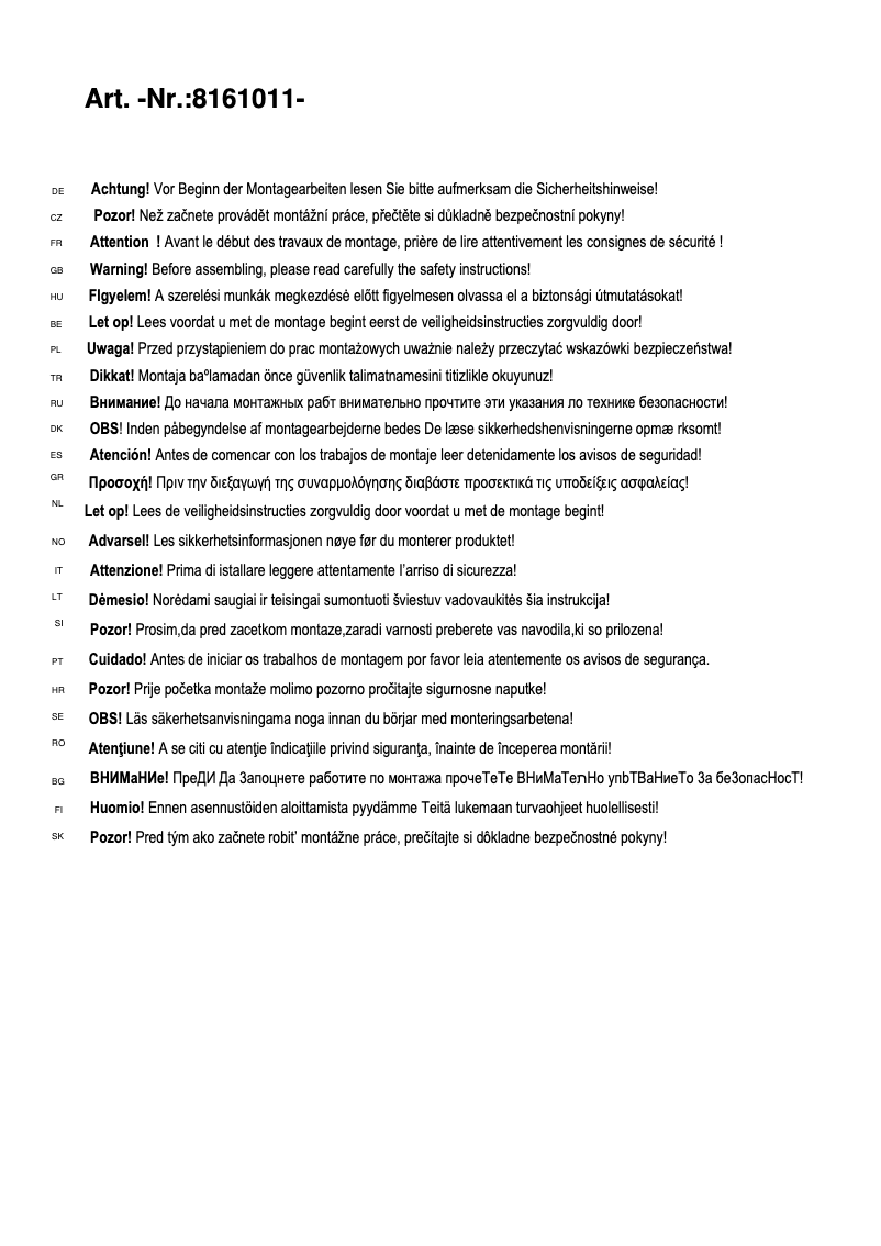 First page image of the manual for Mercury 8161011-07