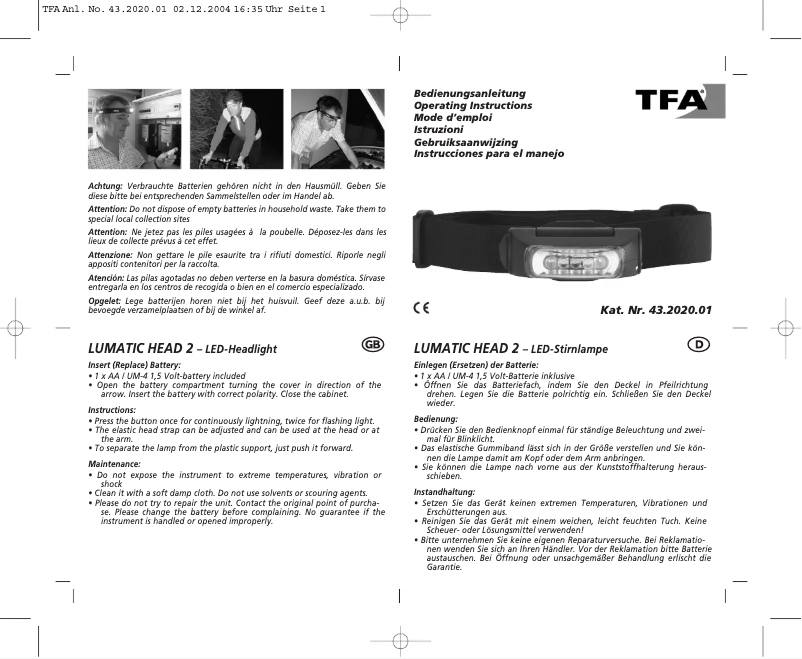 Page 1 of the manual User Manual TFA 43.2020.01