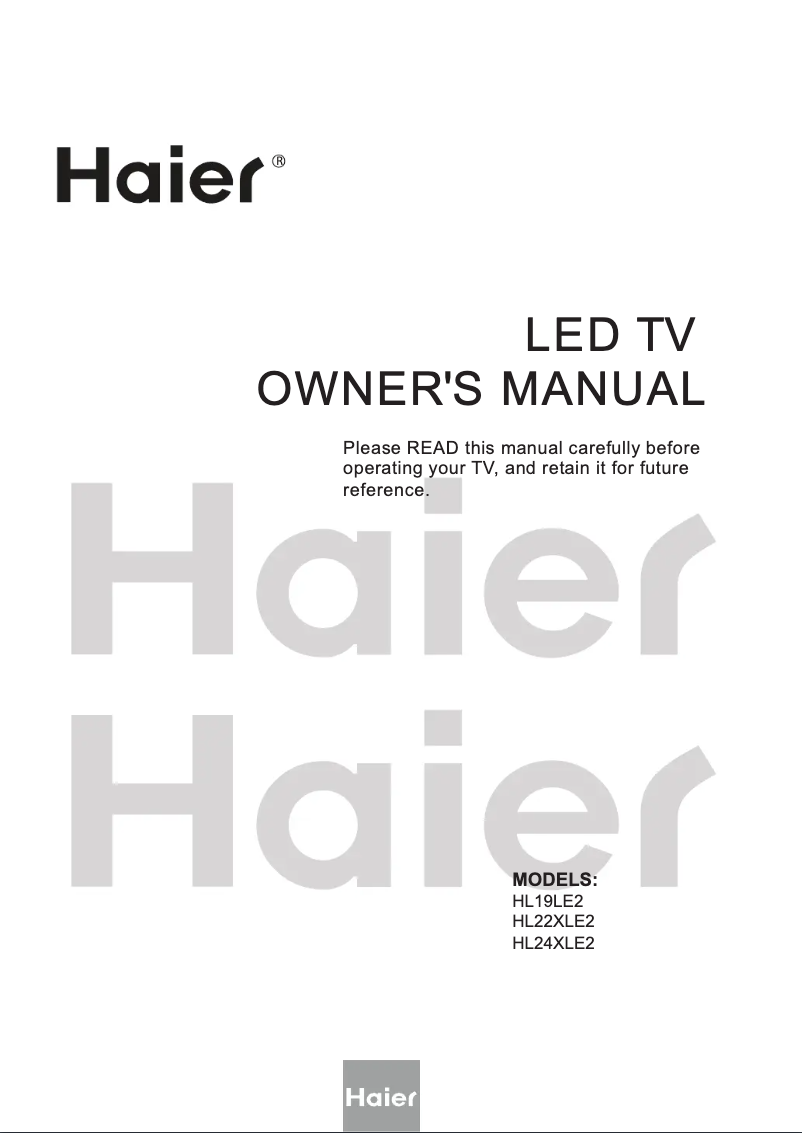 First page image of the manual for HL22XLE2
