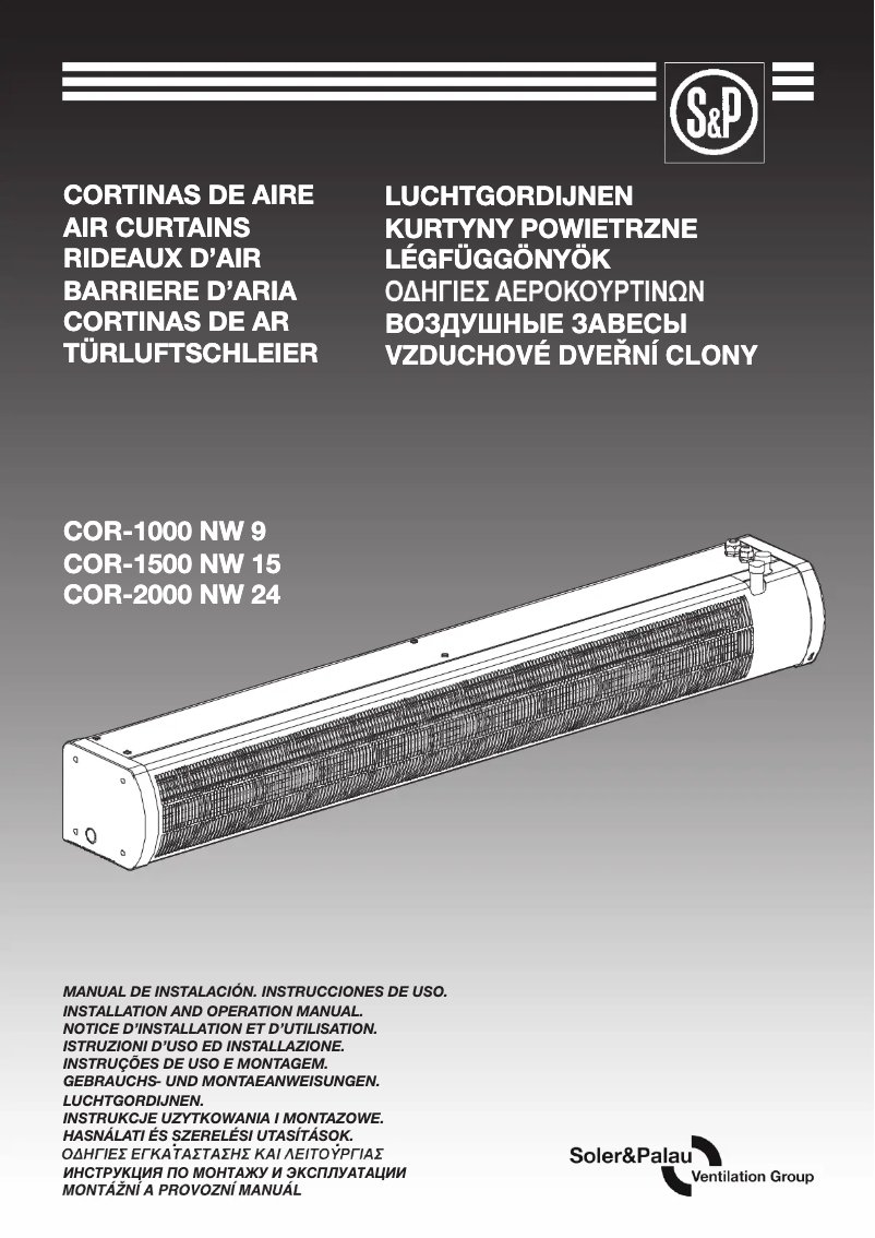 Page 1 of the manual User Manual Soler & Palau COR-1500 NW 15