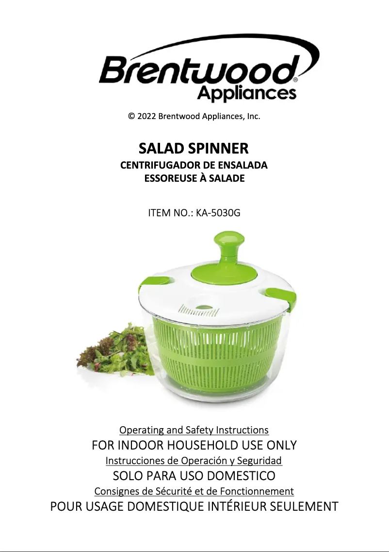 First page image of the manual for KA-5030G