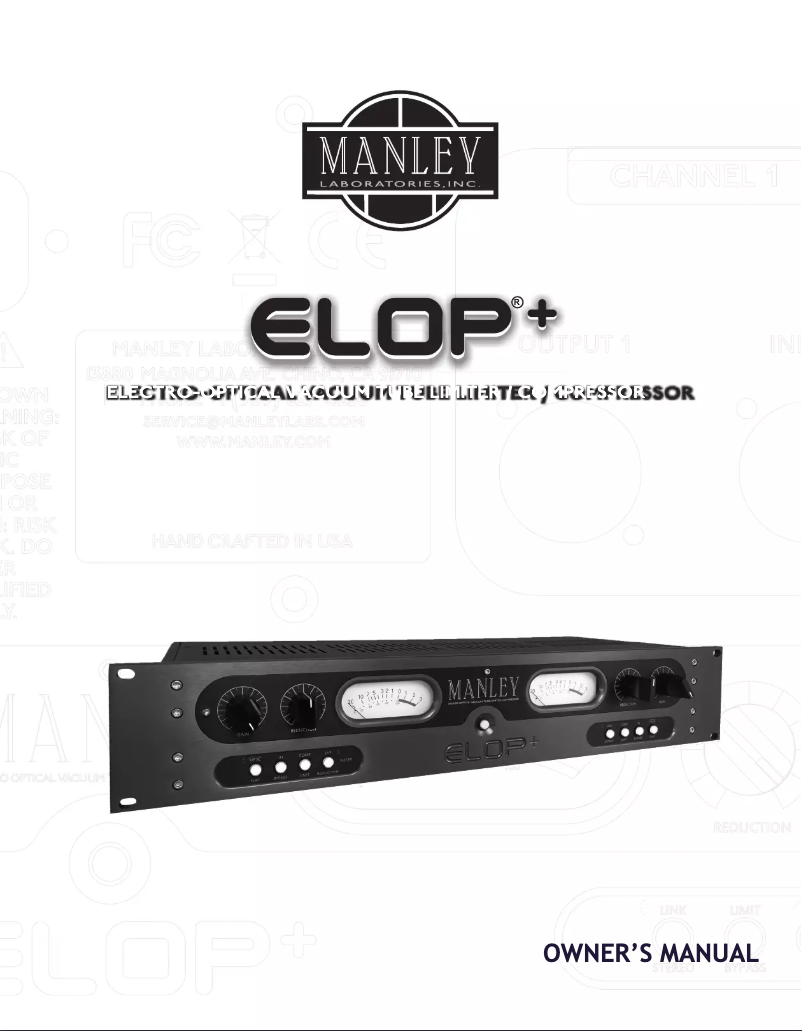 First page image of the manual for ELOP+