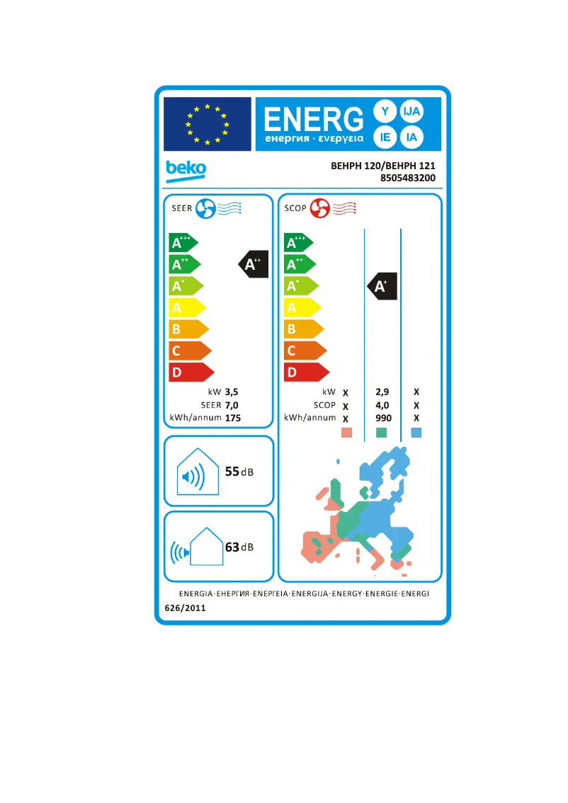 First page image of the manual for BEHPH 121