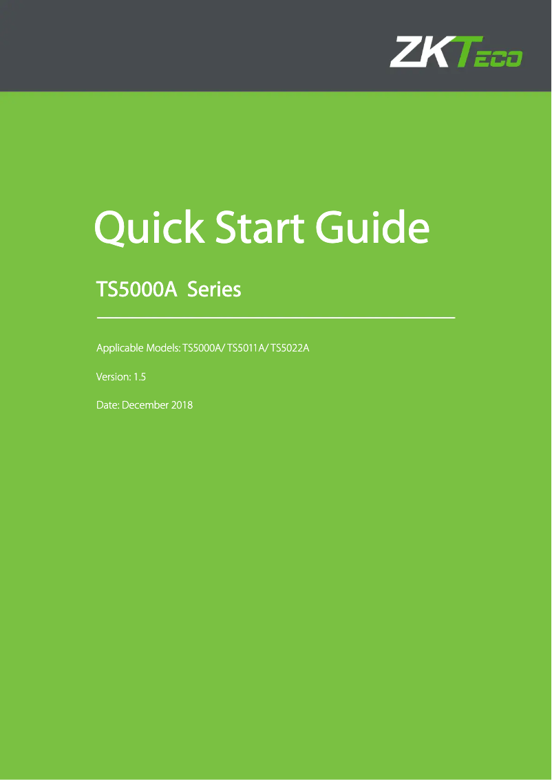 Image de la première page du manuel de l'appareil TS5000A