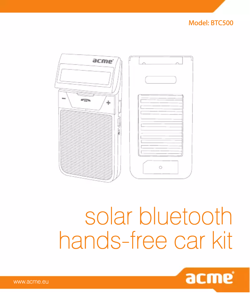 Image de la première page du manuel de l'appareil BTC500