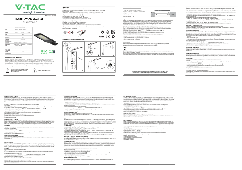 Page 1 of the manual User Manual V-TAC VT-15110ST