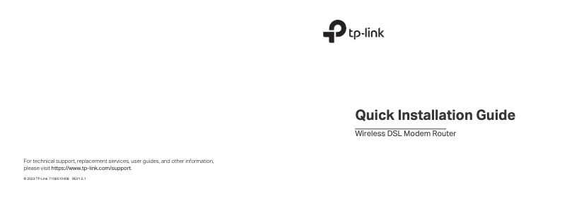 Page 1 of the manual Installation Guide TP-Link TD-W8901N