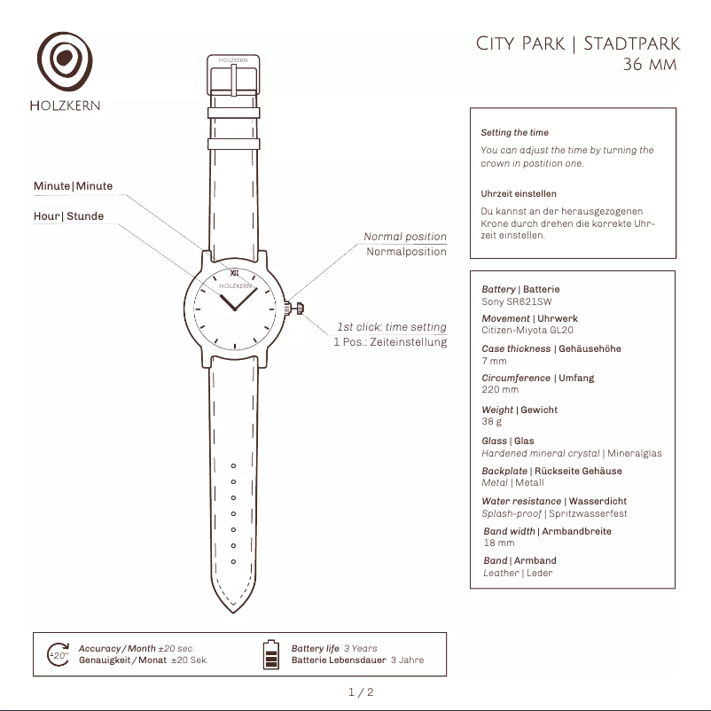 Page 1 of the manual User Manual Holzkern Blomen