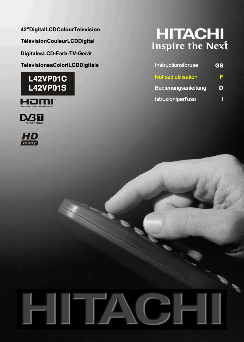 Page 1 of the manual User Manual Hitachi L42VP01C