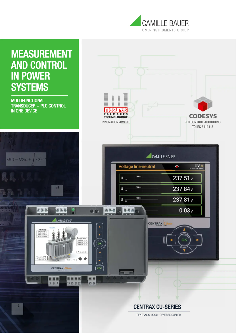 First page image of the manual for CENTRAX  CU5000