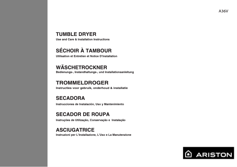 Page 1 of the manual User Manual Ariston Thermo A36V