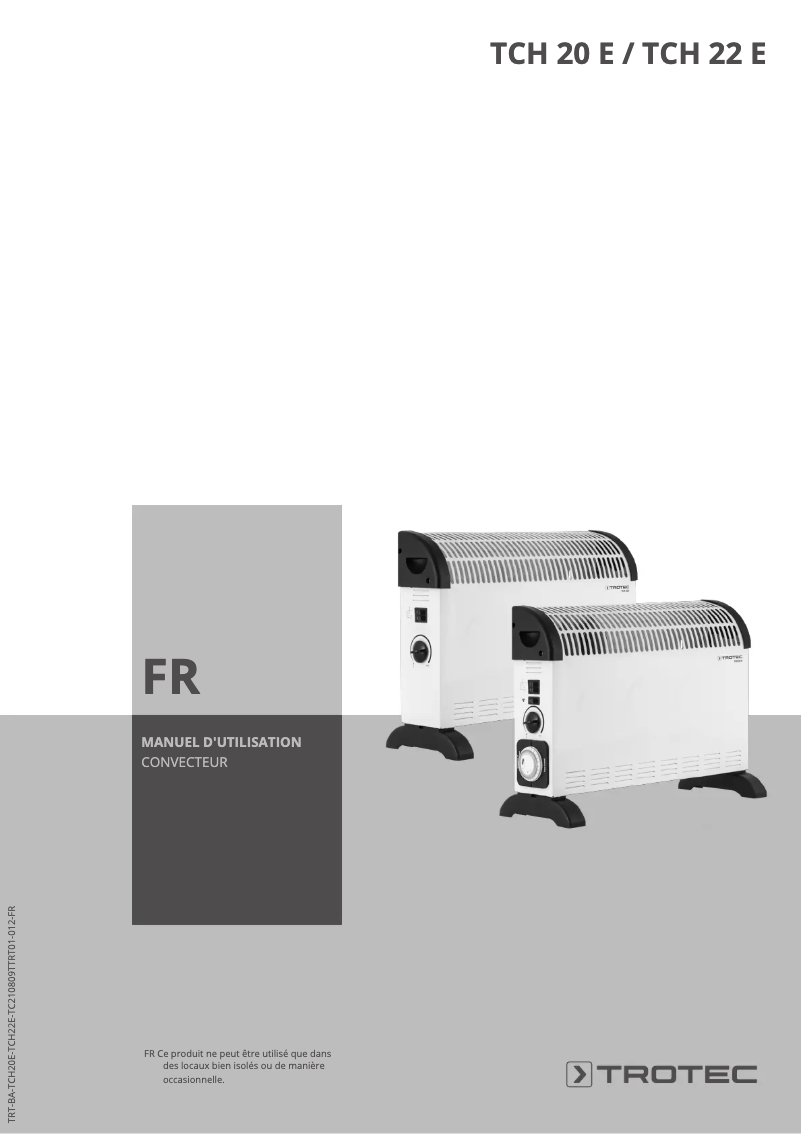 First page image of the manual for TCH 20 E