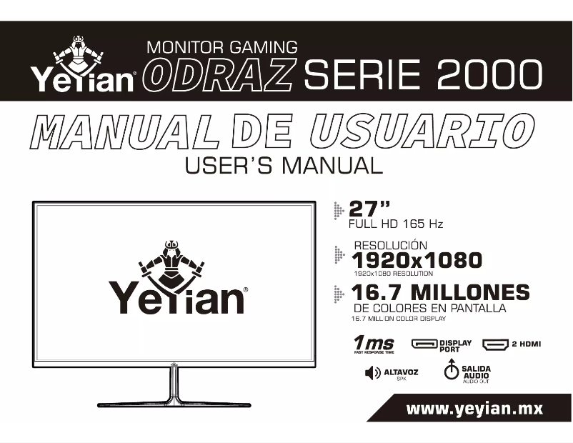 Page 1 of the manual User Manual Yeyian Odraz Serie 2000