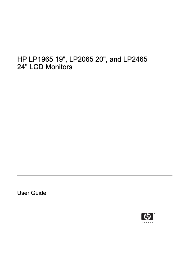 First page image of the manual for LP2065