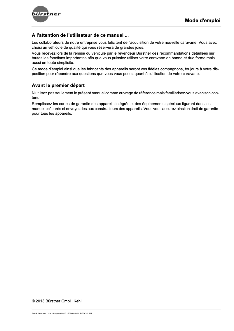 First page image of the manual for Averso Plus (2014)