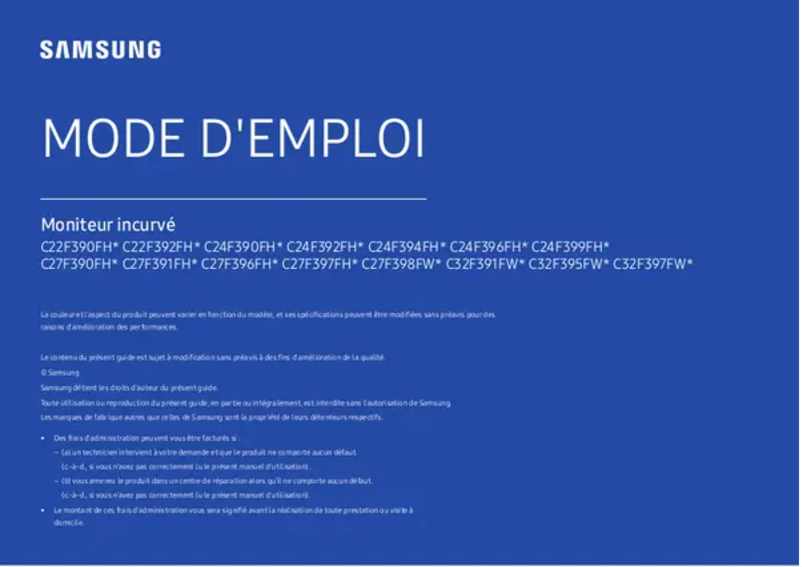 First page image of the manual for C24F390FHR