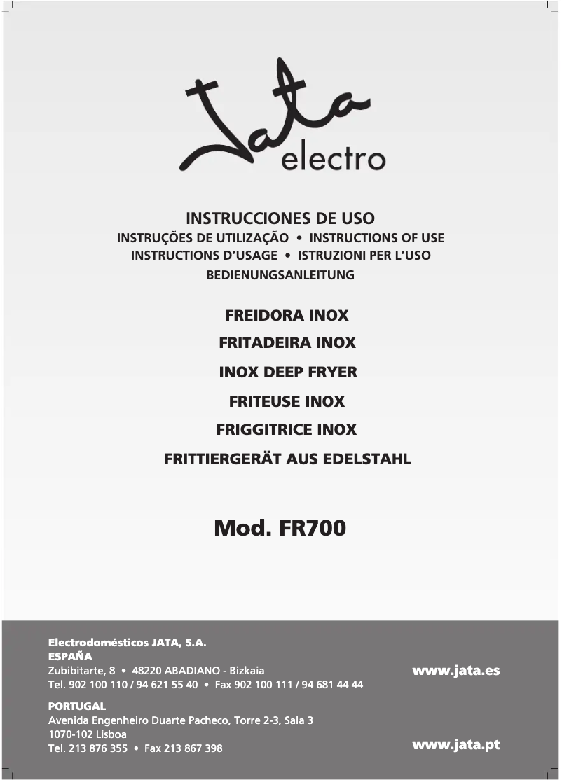 First page image of the manual for FR700