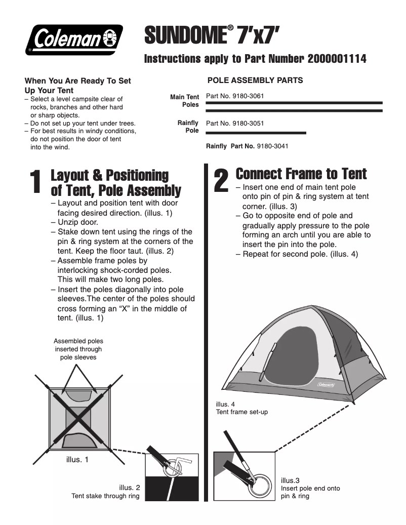 Page 1 of the manual User Manual Coleman Sundome