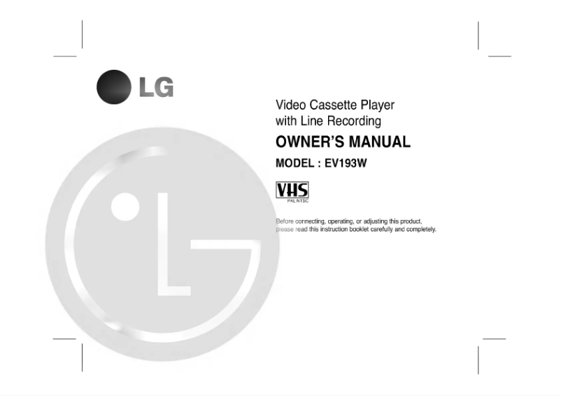 Page 1 of the manual User Manual LG EV193W