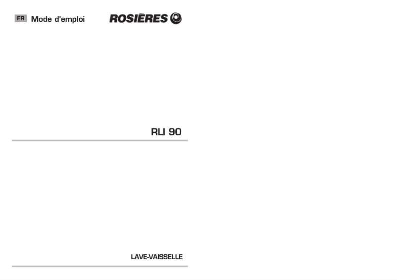 Page 1 of the manual User Manual Rosieres RLI 90 PN