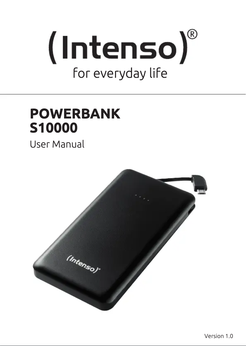 Page 1 of the manual User Manual Intenso Powerbank S10000