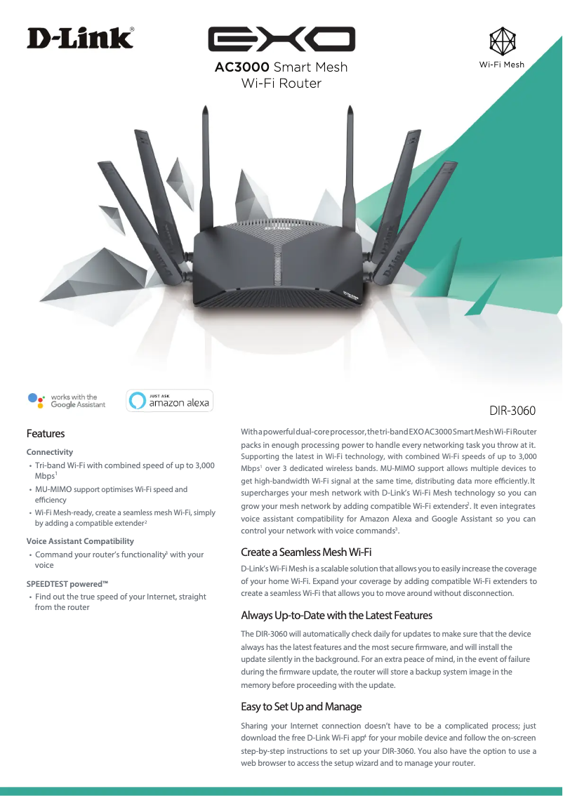 Page 1 of the manual Technical Sheet D-Link DIR-3060