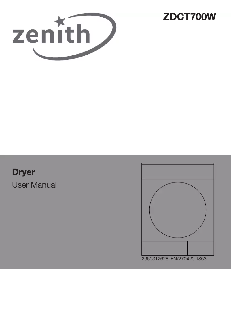 Image de la première page du manuel de l'appareil ZDCT700W