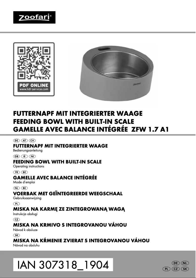 Page 1 of the manual User Manual Zoofari ZFW 1.7 A1