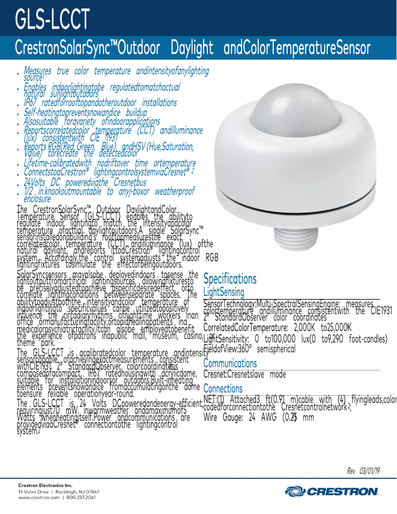 Image de la première page du manuel de l'appareil GLS-LCCT