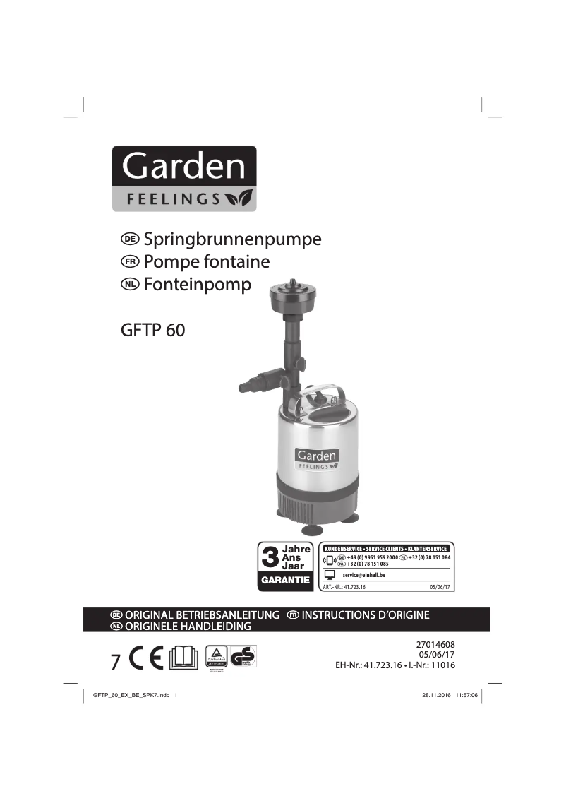 First page image of the manual for GFTP 60