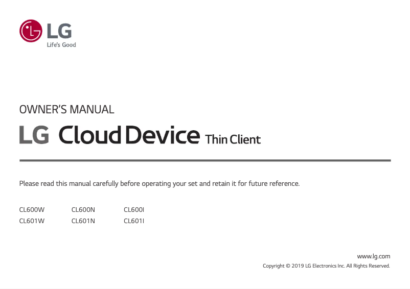 Page 1 of the manual User Manual LG CL600N
