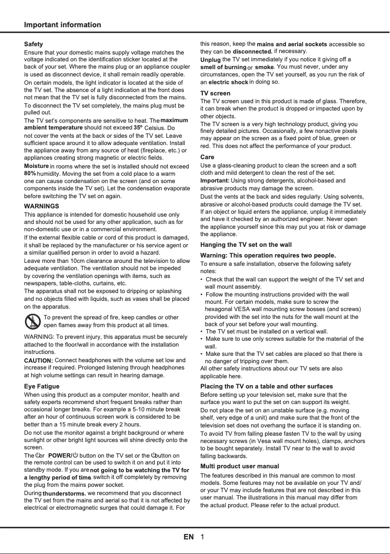 First page image of the manual for 40FW6765