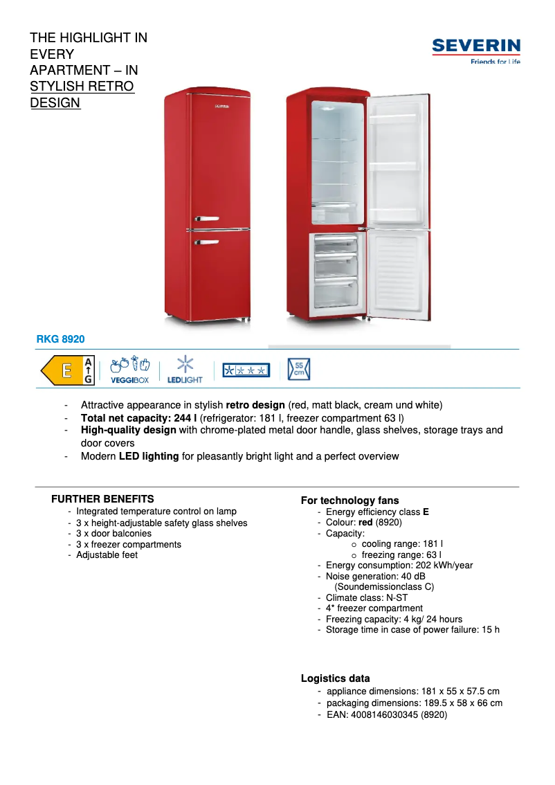 First page image of the manual for RKG 8920