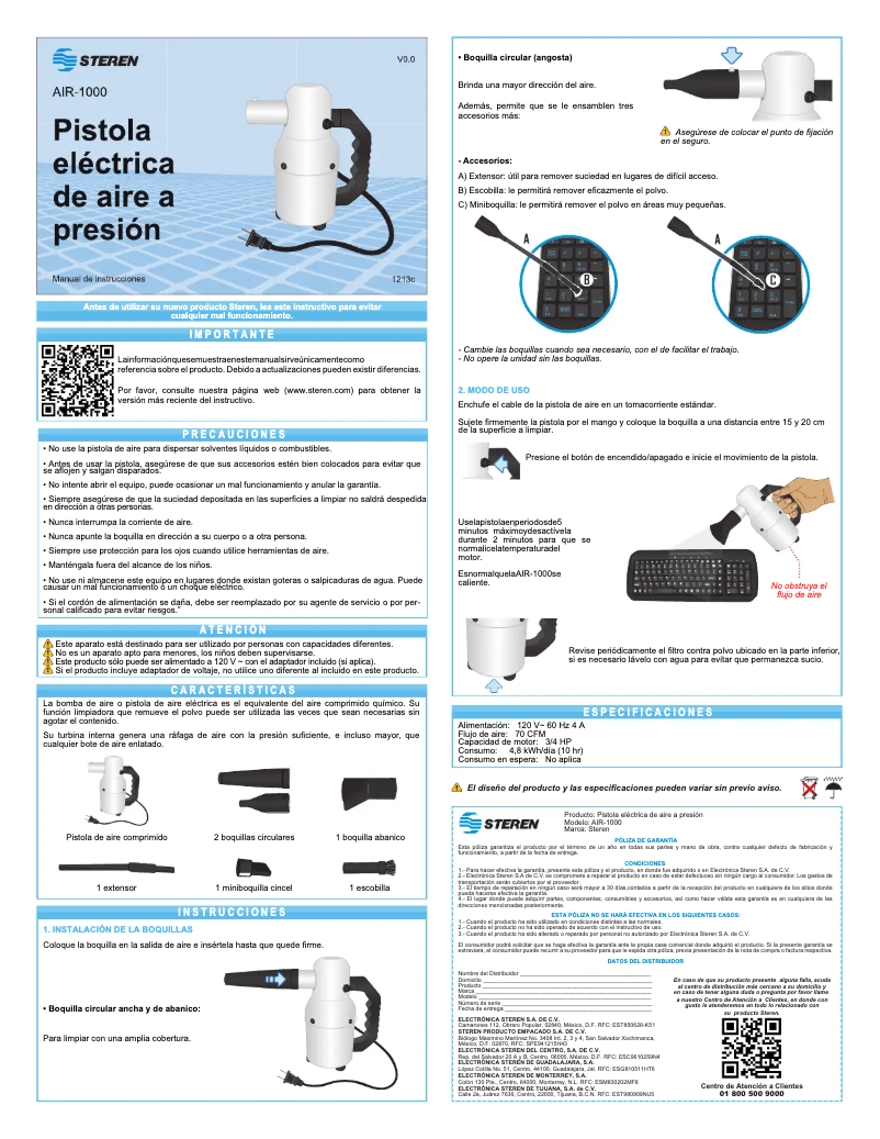 First page image of the manual for AIR-1000