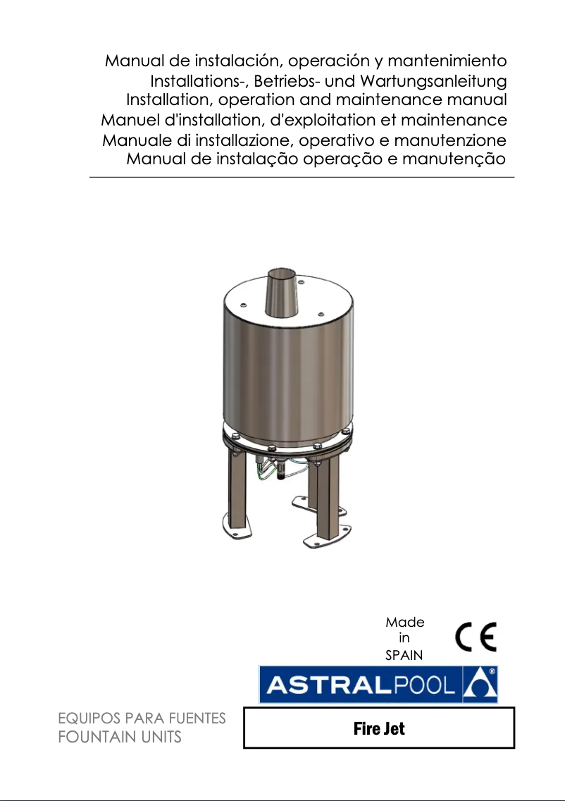 Page 1 of the manual User Manual AstralPool Fire Jet