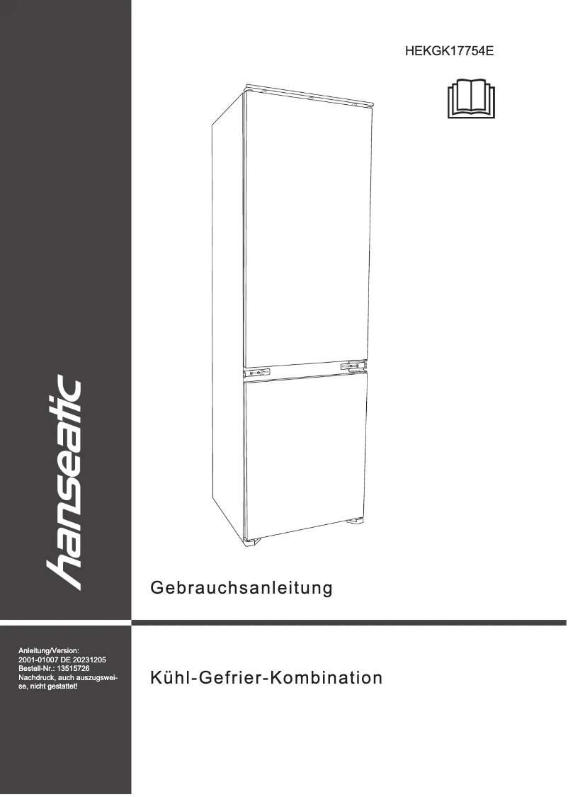 First page image of the manual for HEKGK17754E