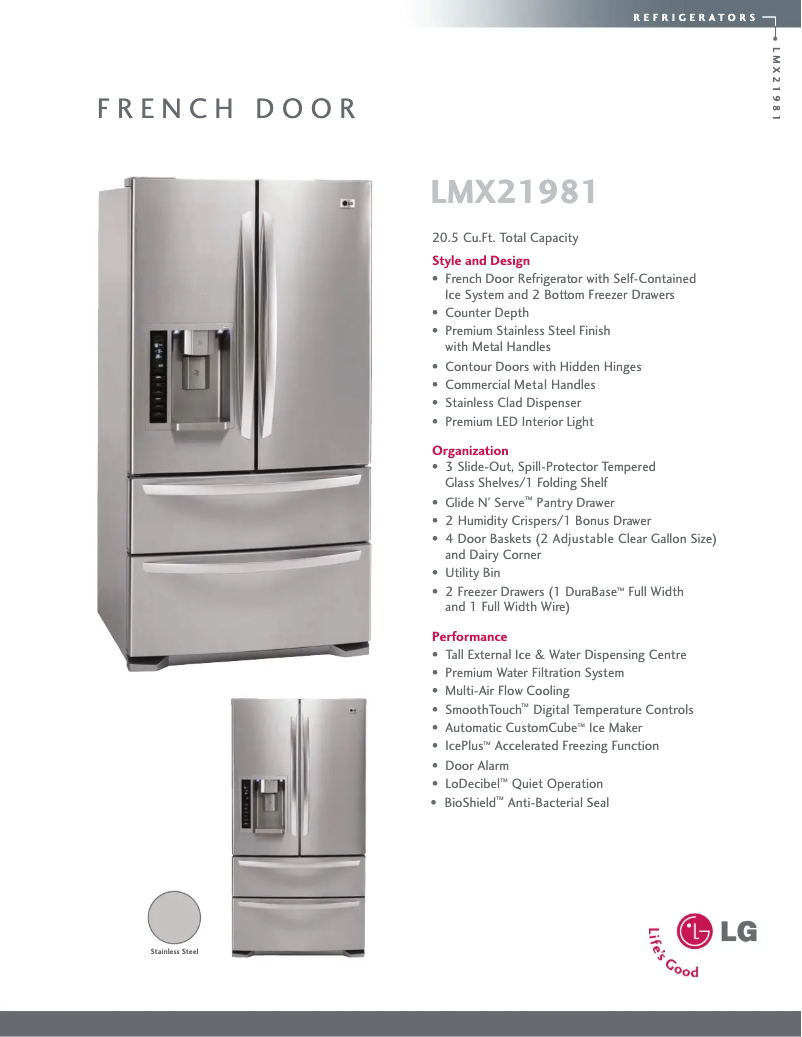 First page image of the manual for LMX21981ST