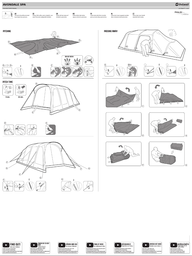 Page 1 of the manual Installation Guide Outwell Avondale 5PA