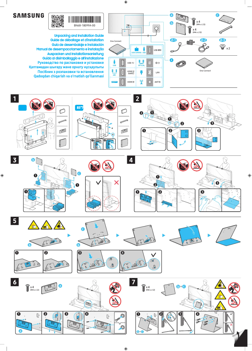 Page 1 of the manual Installation Guide Samsung QA75QN800DG