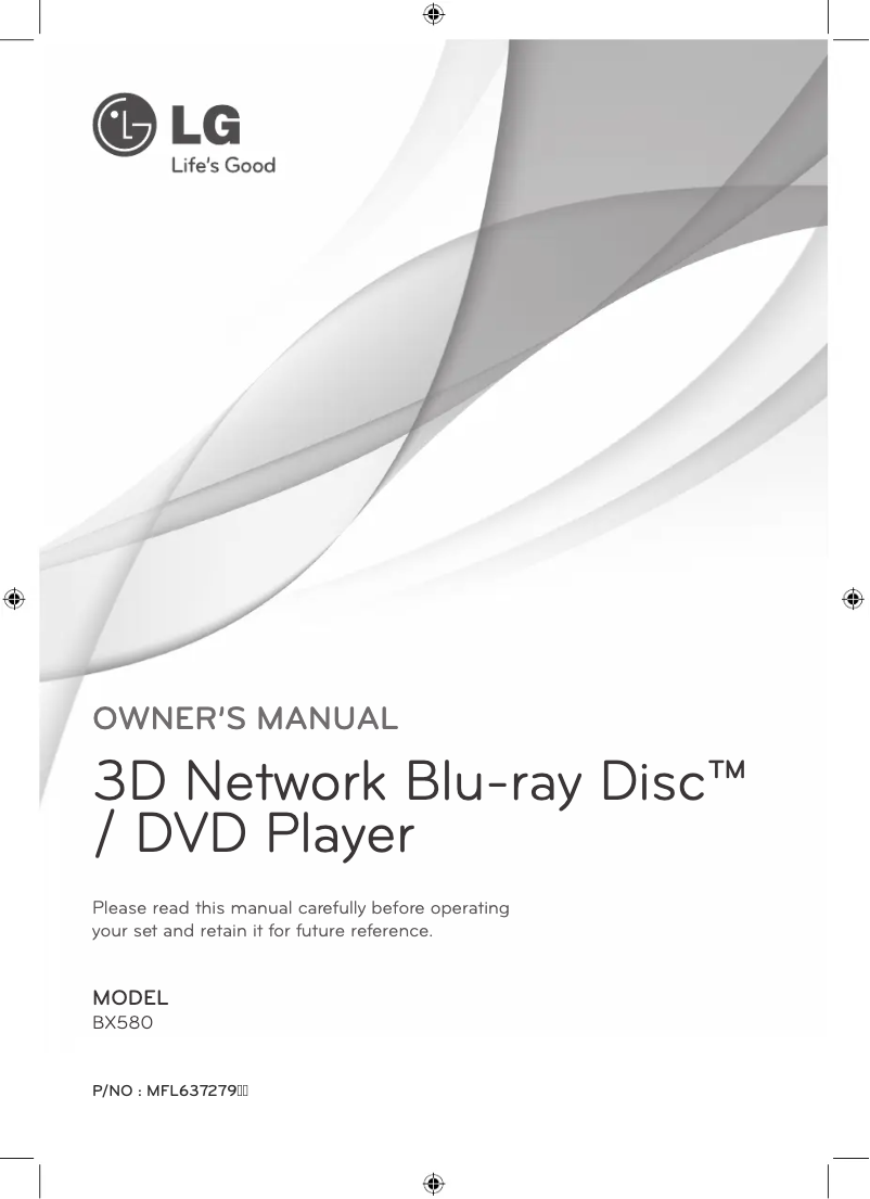 Page 1 of the manual User Manual LG BX581