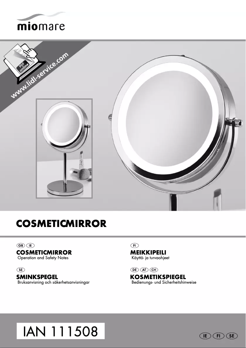 First page image of the manual for IAN 111508