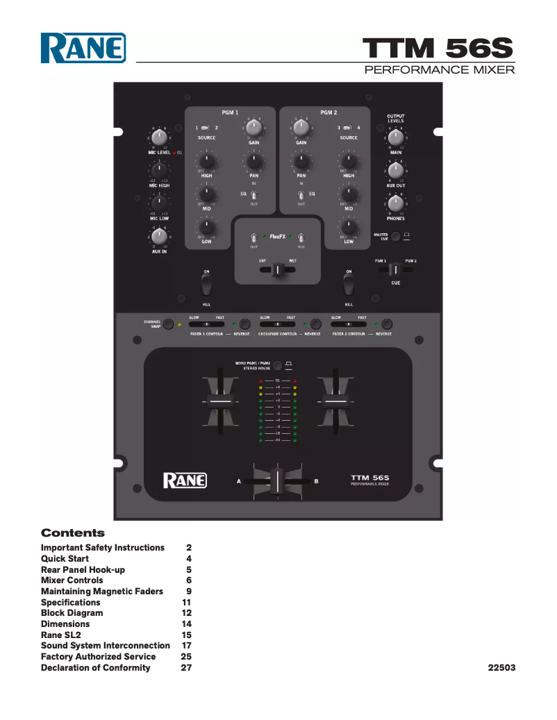 First page image of the manual for TTM-56S