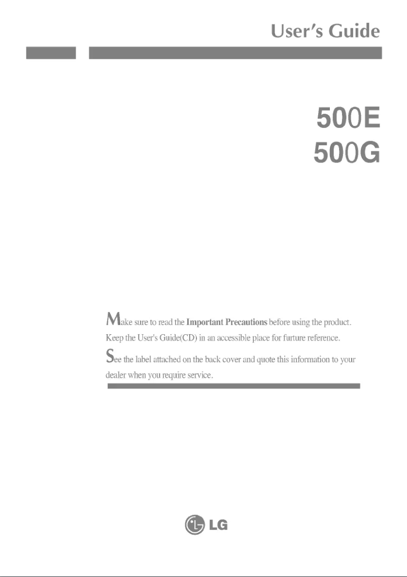 Page 1 of the manual User Manual LG 500EM