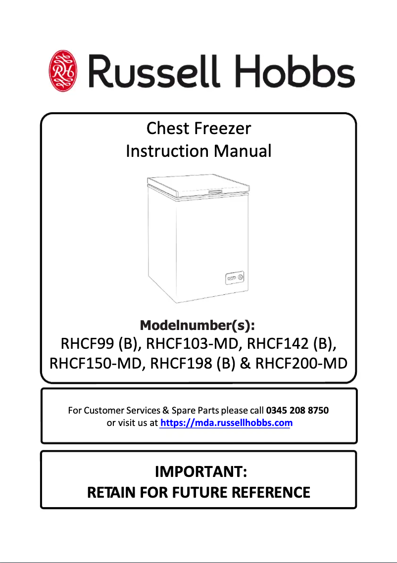 Page 1 of the manual User Manual Russell Hobbs RHCF142B