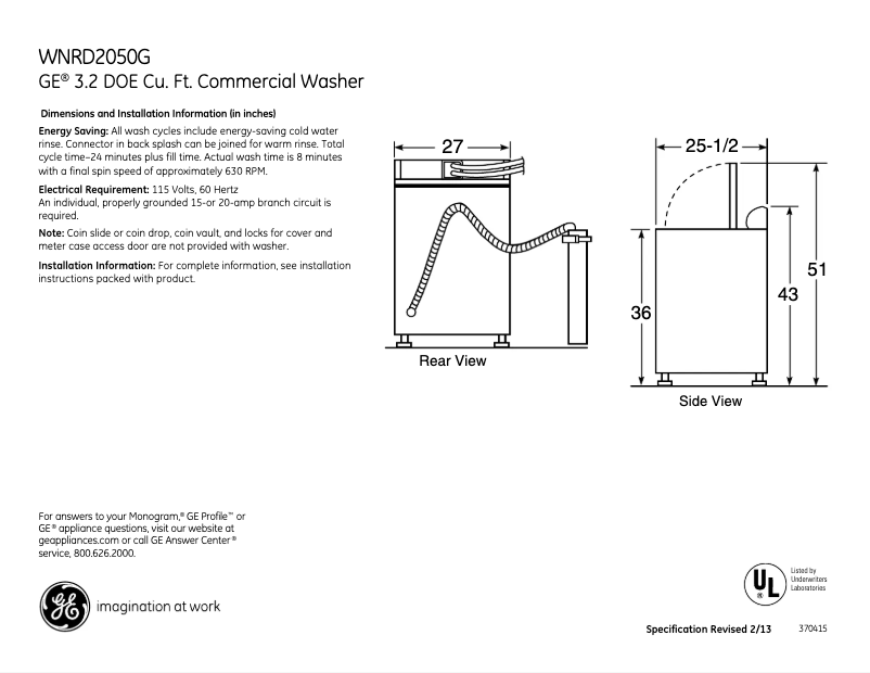 First page image of the manual for WNRD2050GWC