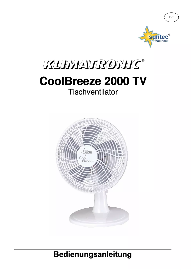Page 1 of the manual User Manual Suntec CoolBreeze 2000 TV