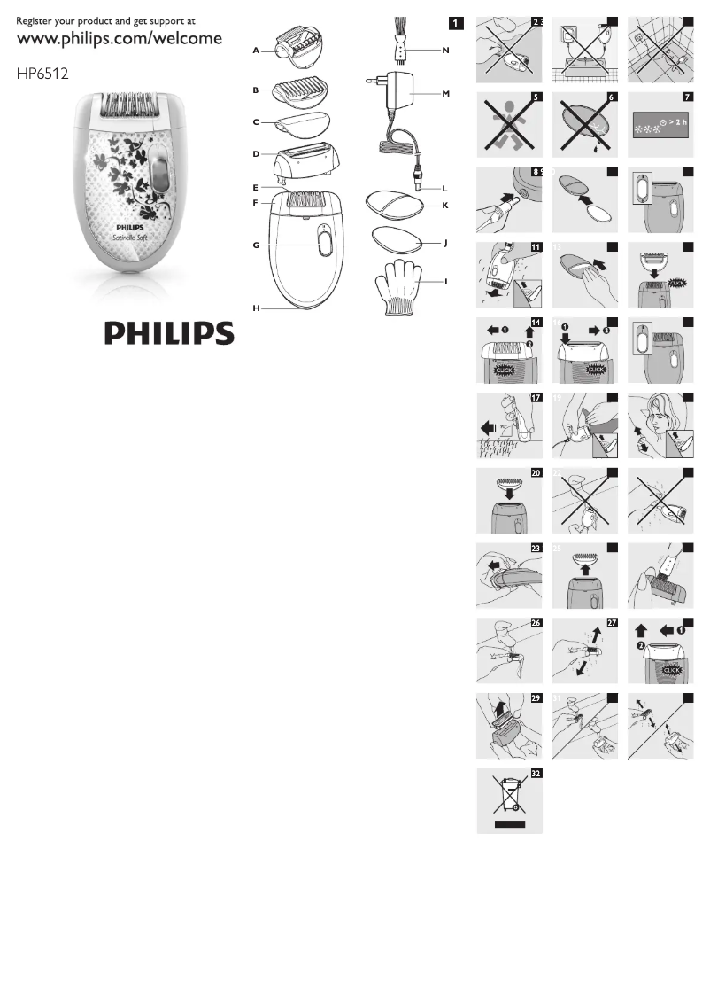 Page 1 of the manual User Manual Philips Satinelle HP6512